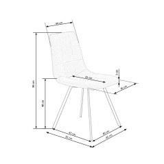 Scaun tapitat living/sufragerie Halmar K402, cadru metal,  stil clasic, 45x55x86x48cm, stofa, bej