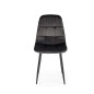 Scaun tapitat Aria, design modern, tapiterie catifea neagra, cadru otel