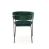 Scaun tapitat living/sufragerie Halmar K426, cadru metal,  stil clasic, 57x54x79x48cm, catifea, verde