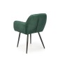 Scaun elegant Theo, tapitat cu catifea verde, tip fotoliu, cadru metal, 58x53x80x51 cm