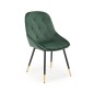 Scaun tapitat pentru living, cadru otel si catifea, stil glamour, 49x55x88x47 cm, verde