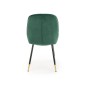 Scaun tapitat pentru living, cadru otel si catifea, stil glamour, 49x55x88x47 cm, verde