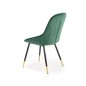 Scaun tapitat pentru living, cadru otel si catifea, stil glamour, 49x55x88x47 cm, verde