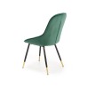 Scaun tapitat living/sufragerie Halmar K437, cadru metal,  stil glamour, 49x55x88x47cm, catifea, verde