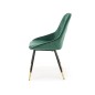 Scaun tapitat pentru living, cadru otel si catifea, stil glamour, 49x55x88x47 cm, verde