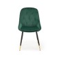 Scaun tapitat pentru living, cadru otel si catifea, stil glamour, 49x55x88x47 cm, verde