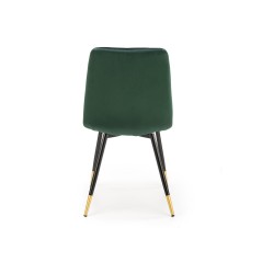 Scaun tapitat living/sufragerie Halmar K438, cadru metal,  stil glamour, 45x50x86x47cm, catifea, verde