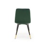 Scaun tapitat living/sufragerie Halmar K438, cadru metal,  stil glamour, 45x50x86x47cm, catifea, verde