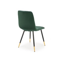 Scaun tapitat living/sufragerie Halmar K438, cadru metal,  stil glamour, 45x50x86x47cm, catifea, verde