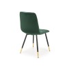 Scaun tapitat living/sufragerie Halmar K438, cadru metal,  stil glamour, 45x50x86x47cm, catifea, verde