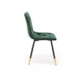 Scaun Dalia pentru dining, stil glamour, matlasat cu catifea, cadru metal, 45x50x86x47 cm, verde