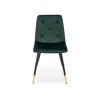 Scaun tapitat living/sufragerie Halmar K438, cadru metal,  stil glamour, 45x50x86x47cm, catifea, verde