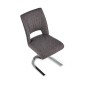 Scaun dining, baza otel cromat, tesatura textila si piele eco, stil modern, 50x62x92x48 cm