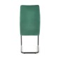 Scaun sufragerie, baza metalica forma U, matlasat, catifea verde, stil modern, 44x54x97x46 cm