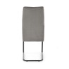 Scaun tapitat living/sufragerie Halmar K444, cadru metal, spatar matlasat, stil modern, 44x54x97x46cm, catifea, gri