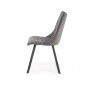 Scaun Singapore, design scandinav, catifea gri, cadru otel, 44x58x85x47 cm