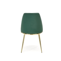 Scaun tapitat living/sufragerie Halmar K460, cadru metal,  stil glamour, 49x54x84x46cm, catifea, verde