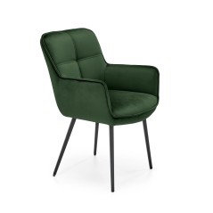 Scaun tapitat living/sufragerie Halmar K463, cadru metal,  stil modern, 59x64x87x48cm, catifea, verde