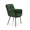 Scaun tapitat living/sufragerie Halmar K463, cadru metal,  stil modern, 59x64x87x48cm, catifea, verde