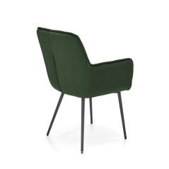 Scaun tapitat living/sufragerie Halmar K463, cadru metal,  stil modern, 59x64x87x48cm, catifea, verde