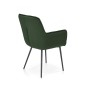 Scaun tip fotoliu pentru dining, tesatura de catifea, otel, stil modern, inaltime 87 cm, verde