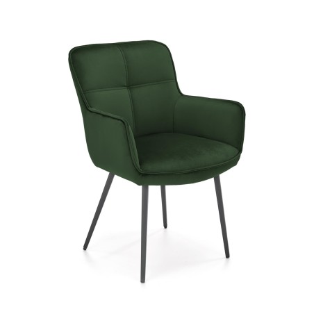 Scaun tapitat living/sufragerie Halmar K463, cadru metal,  stil modern, 59x64x87x48cm, catifea, verde