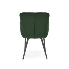 Scaun tapitat living/sufragerie Halmar K463, cadru metal,  stil modern, 59x64x87x48cm, catifea, verde