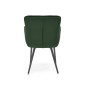 Scaun tip fotoliu pentru dining, tesatura de catifea, otel, stil modern, inaltime 87 cm, verde