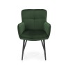 Scaun tapitat living/sufragerie Halmar K463, cadru metal,  stil modern, 59x64x87x48cm, catifea, verde