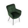 Scaun tapitat living/sufragerie Halmar K463, cadru metal,  stil modern, 59x64x87x48cm, catifea, verde