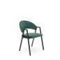 Scaun modern Xonia, amplasare dining, cadru metalic, catifea verde, inaltime 82 cm