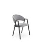 Scaun dining Xonia, stil modern, cadru metalic, catifea gri, inaltime 82 cm