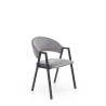 Scaun tapitat living/sufragerie Halmar K473, cadru metal,  stil modern, 54x58x82x47cm, catifea, gri