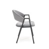 Scaun tapitat living/sufragerie Halmar K473, cadru metal,  stil modern, 54x58x82x47cm, catifea, gri