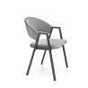 Scaun tapitat living/sufragerie Halmar K473, cadru metal,  stil modern, 54x58x82x47cm, catifea, gri