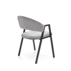 Scaun tapitat living/sufragerie Halmar K473, cadru metal,  stil modern, 54x58x82x47cm, catifea, gri