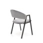 Scaun dining Xonia, stil modern, cadru metalic, catifea gri, inaltime 82 cm