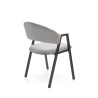 Scaun tapitat living/sufragerie Halmar K473, cadru metal,  stil modern, 54x58x82x47cm, catifea, gri