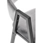 Scaun dining Xonia, stil modern, cadru metalic, catifea gri, inaltime 82 cm