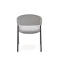 Scaun dining Xonia, stil modern, cadru metalic, catifea gri, inaltime 82 cm