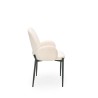 Scaun tapitat living/sufragerie Halmar K477, cadru metal,  stil scandinav, 58x58x89x48cm, stofa, crem