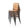 Scaun dining/bucatarie Halmar K483, cadru metal, stil scandinav, 41x52x86x45cm, polipropilena, maro/negru