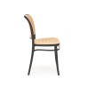 Scaun dining/bucatarie Halmar K483, cadru metal, stil scandinav, 41x52x86x45cm, polipropilena, maro/negru