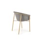 Scaun living, stil scandinav, picioare metalice, 59x56x80x46 cm, tesatura textila, gri