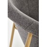 Scaun living/sufragerie Halmar K489, cadru lemn,  stil scandinav, 59x56x80x46cm, textil, gri