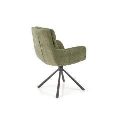 Scaun living/sufragerie Halmar K495, cadru lemn, rotativ 180 grade, stil modern, 60x65x87x51cm, textil, verde