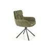 Scaun living/sufragerie Halmar K495, cadru lemn, rotativ 180 grade, stil modern, 60x65x87x51cm, textil, verde