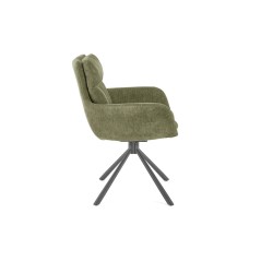 Scaun living/sufragerie Halmar K495, cadru lemn, rotativ 180 grade, stil modern, 60x65x87x51cm, textil, verde