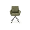 Scaun living/sufragerie Halmar K495, cadru lemn, rotativ 180 grade, stil modern, 60x65x87x51cm, textil, verde