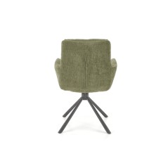 Scaun living/sufragerie Halmar K495, cadru lemn, rotativ 180 grade, stil modern, 60x65x87x51cm, textil, verde